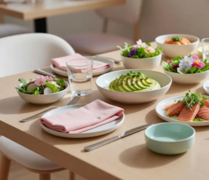 Színes, modern tányérok a Budapest Table étlapjáról